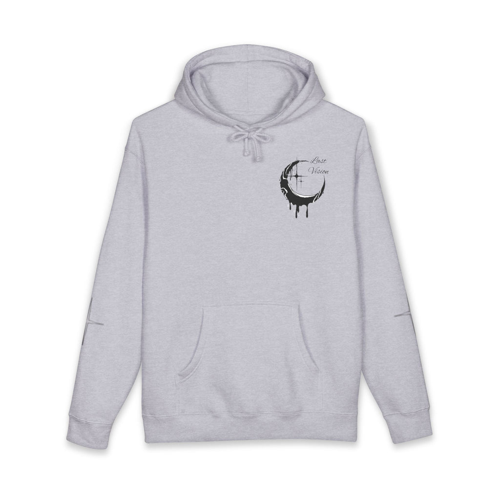 Moon Drip Hoodie — Gothic Crescent Last-Vision Graphic Sweatshirt