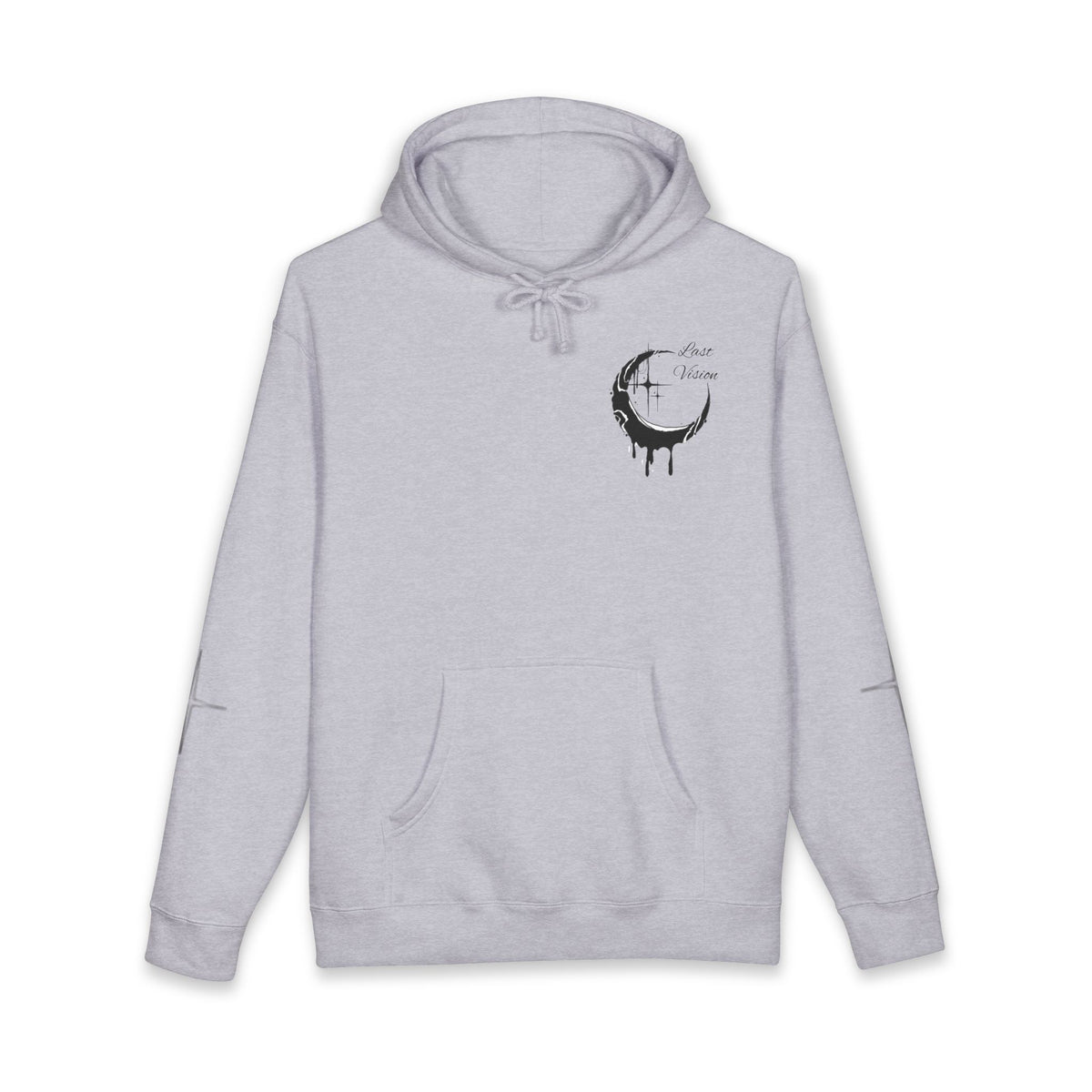 Moon Drip Hoodie — Gothic Crescent Last-Vision Graphic Sweatshirt
