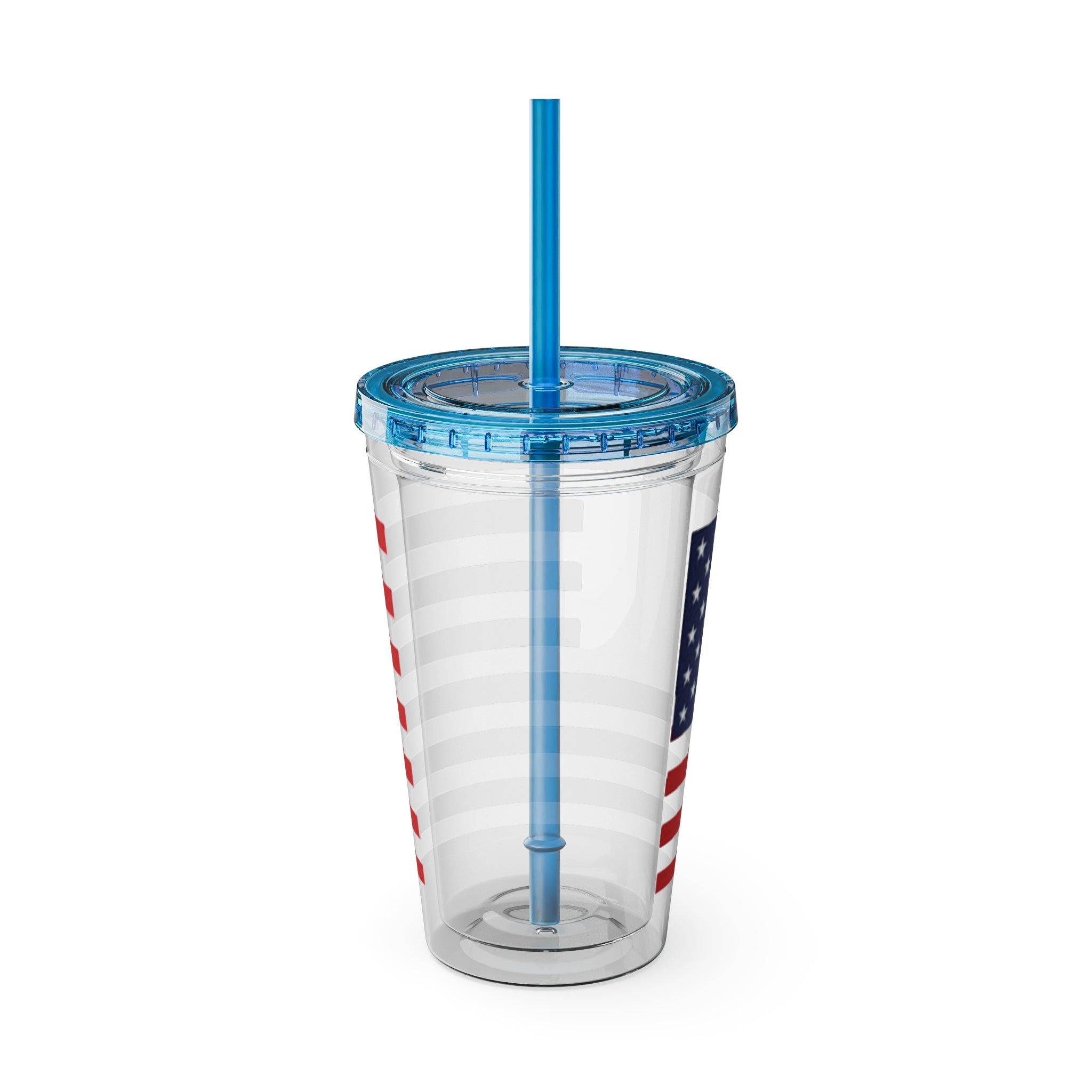American Flag 16oz Tumbler with Straw – Patriotic USA Travel Cup