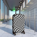 Checkerboard Optical-Illusion Suitcase — Travel Luggage