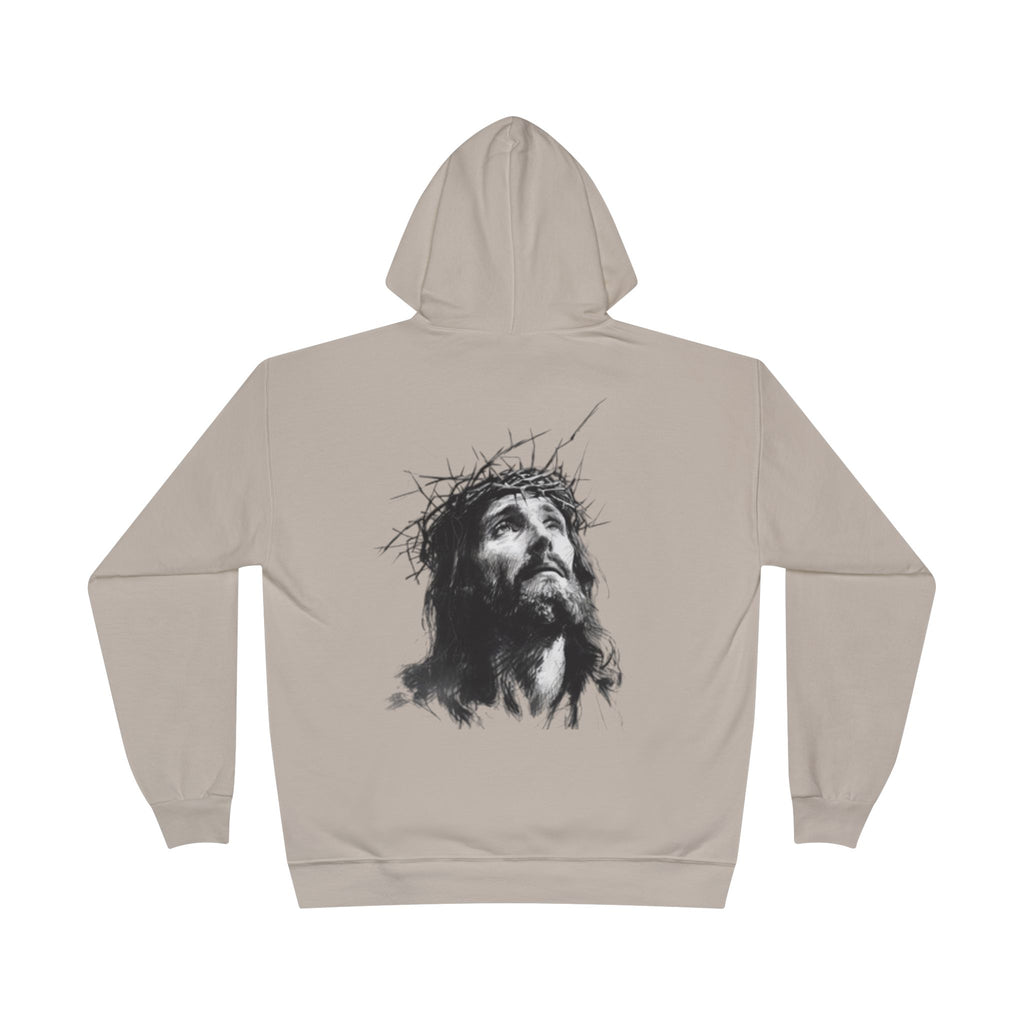 Jesus Portrait Hoodie — Crown of Thorns Religious Pullover