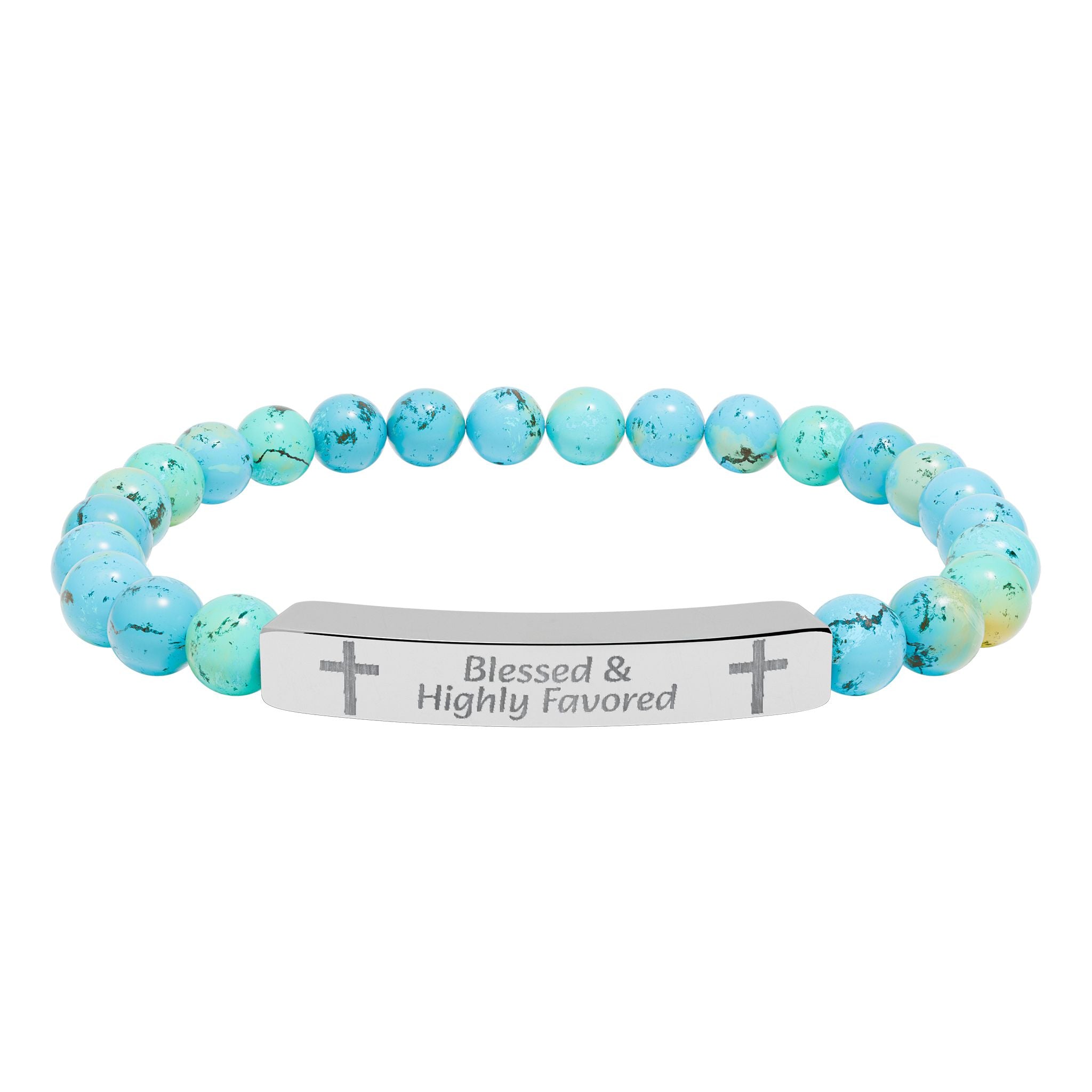 Natural Stone Bar Bracelet — Prayer/Scripture Bead Bracelet