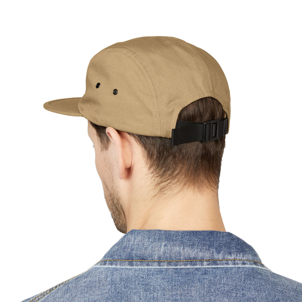 Last Vision Embroidered 5-Panel Cap — Retro Smiley Patch