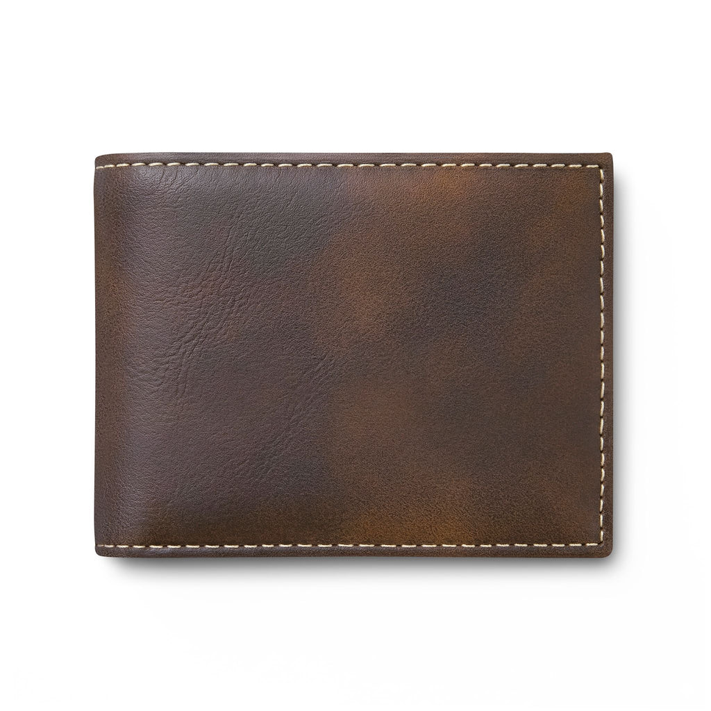 Bi-Fold Wallet — Minimal Leather Flip Wallet with "Last Vision" Logo