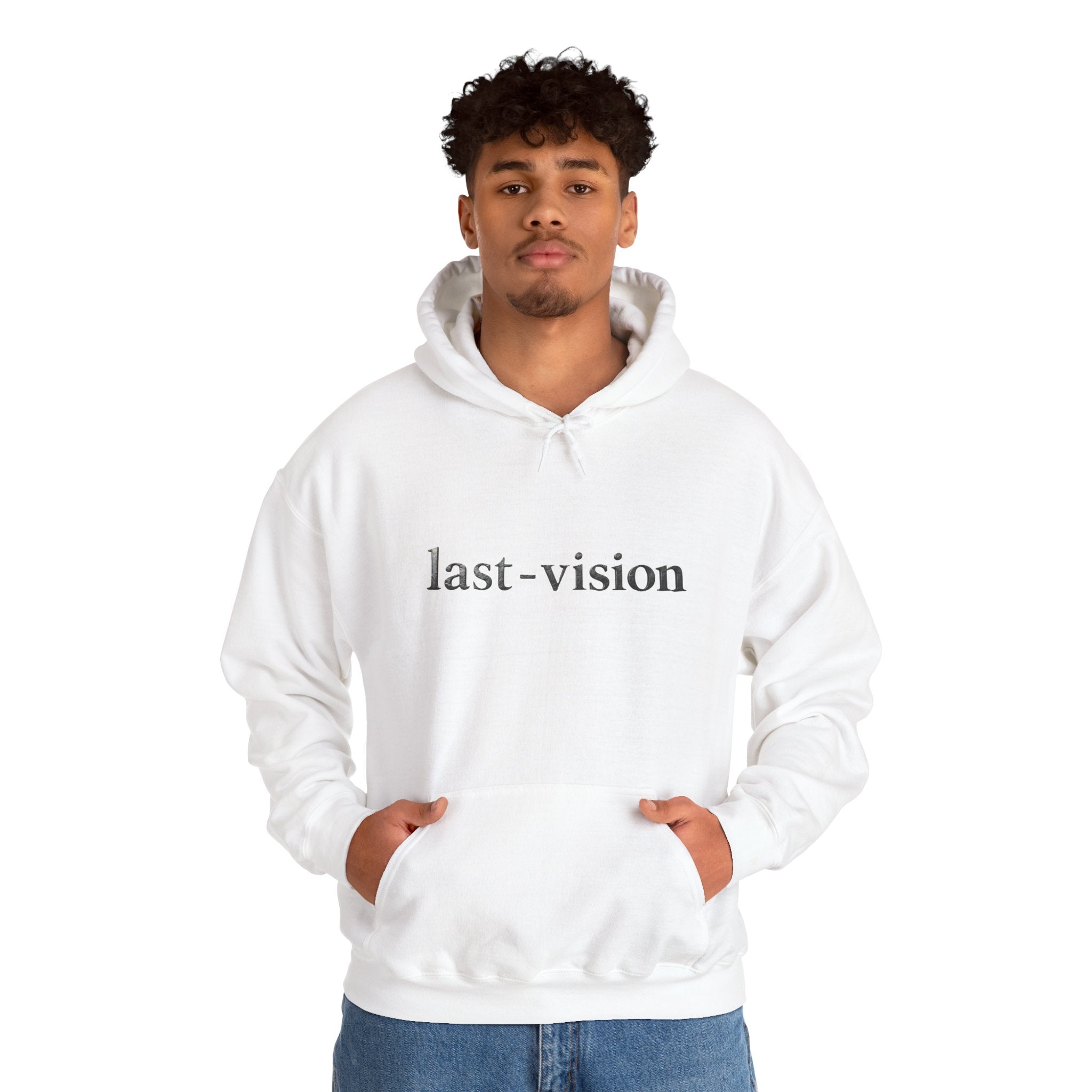 Last-Vision Minimalist Hoodie — Monochrome Logo Pullover