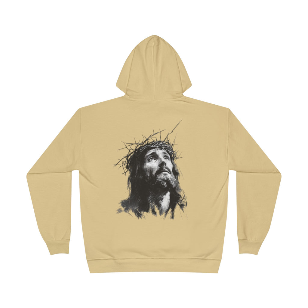 Jesus Portrait Hoodie — Crown of Thorns Religious Pullover
