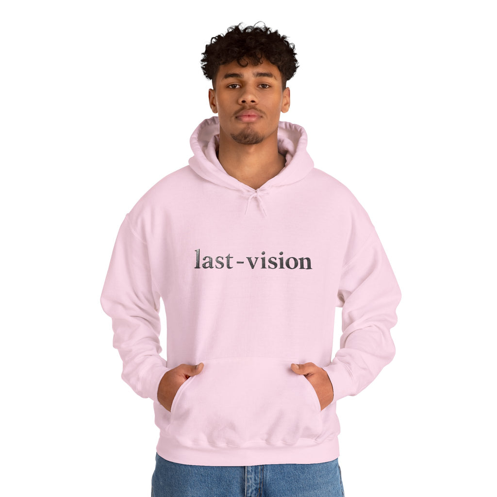 Last-Vision Minimalist Hoodie — Monochrome Logo Pullover