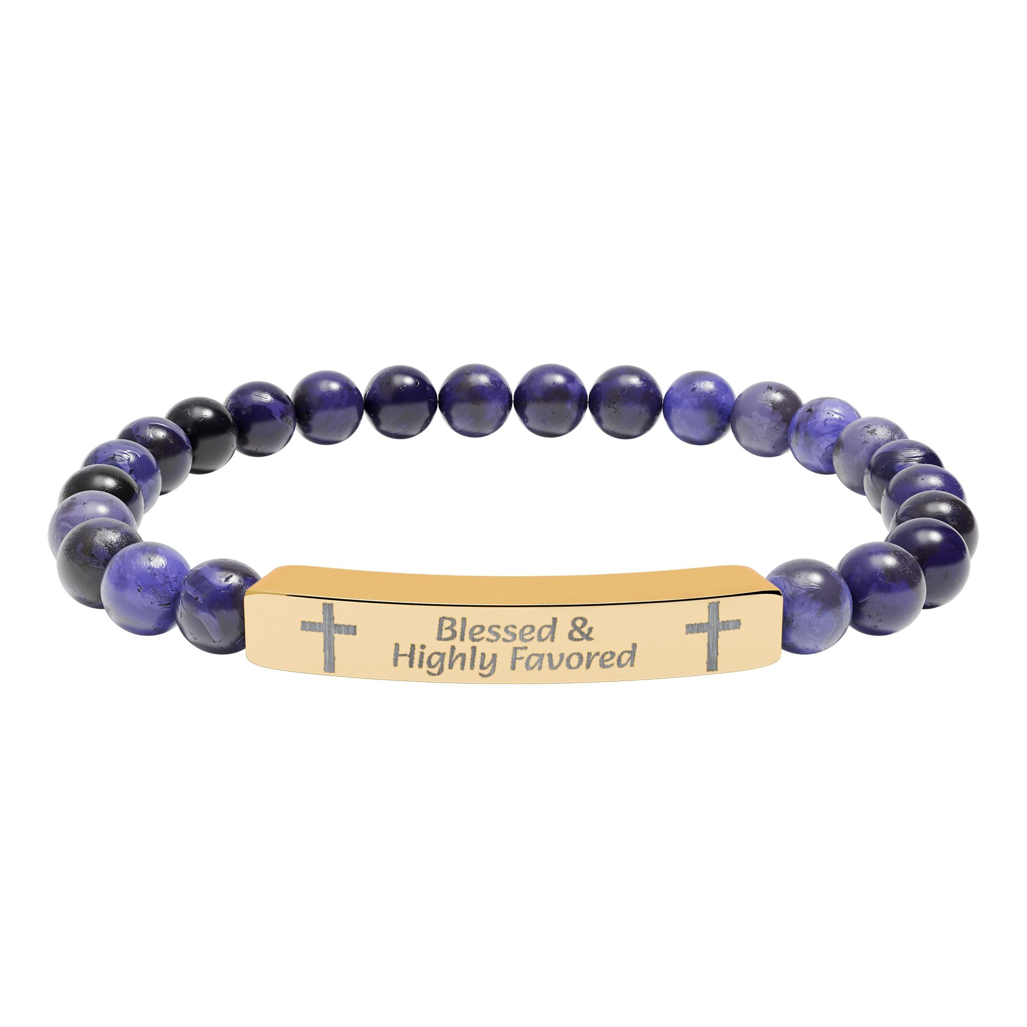 Natural Stone Bar Bracelet — Prayer/Scripture Bead Bracelet