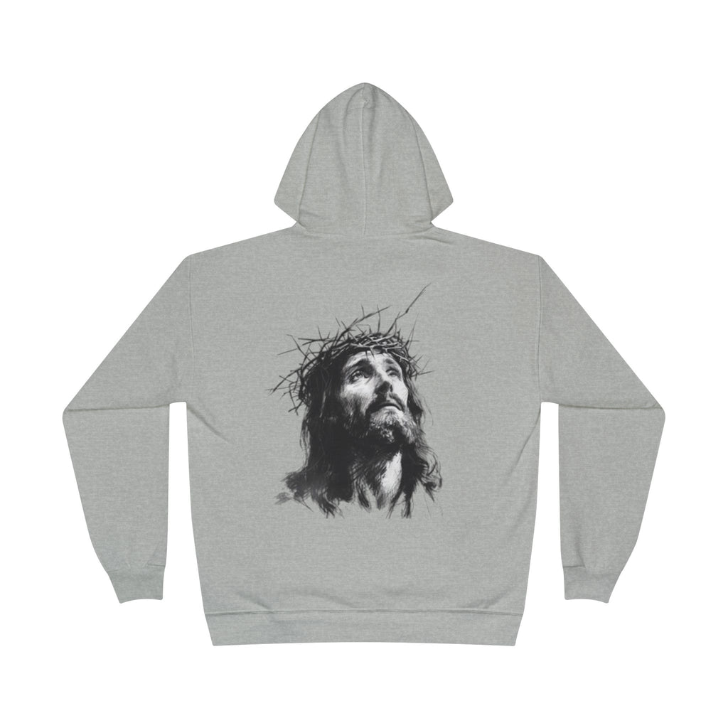 Jesus Portrait Hoodie — Crown of Thorns Religious Pullover