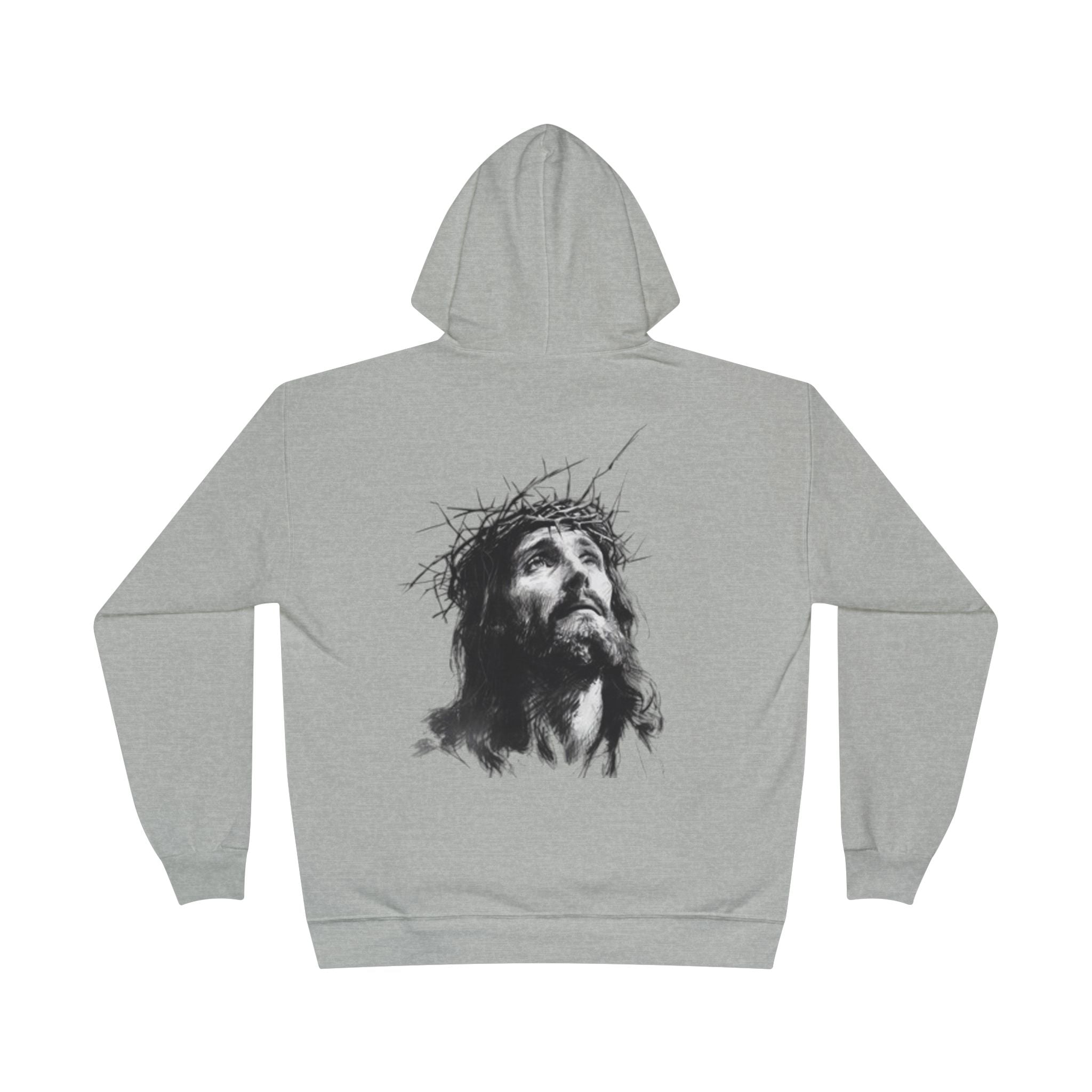 Jesus Portrait Hoodie — Crown of Thorns Religious Pullover