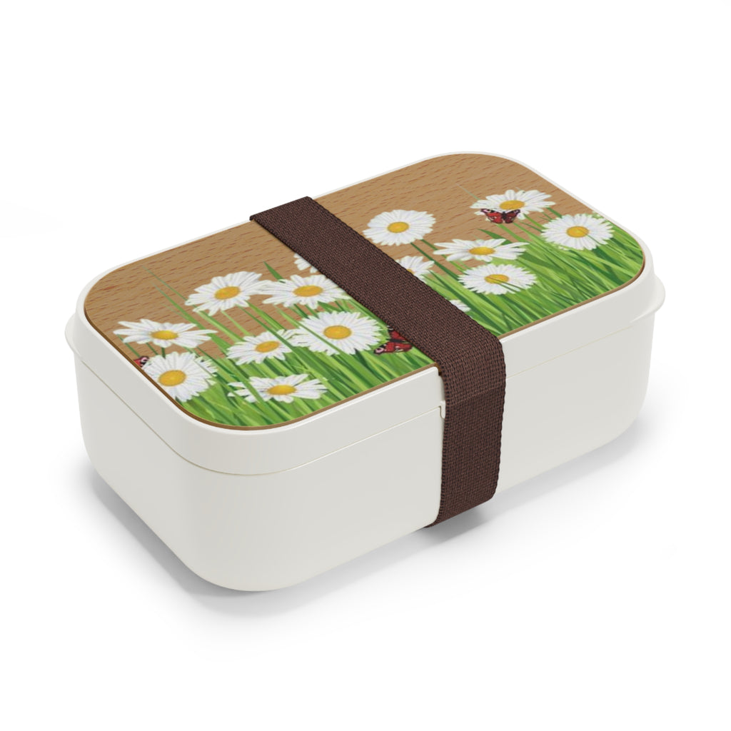 Daisy Meadow Bento Lunch Box — Floral Eco-Friendly Lunchbox with Ladybugs