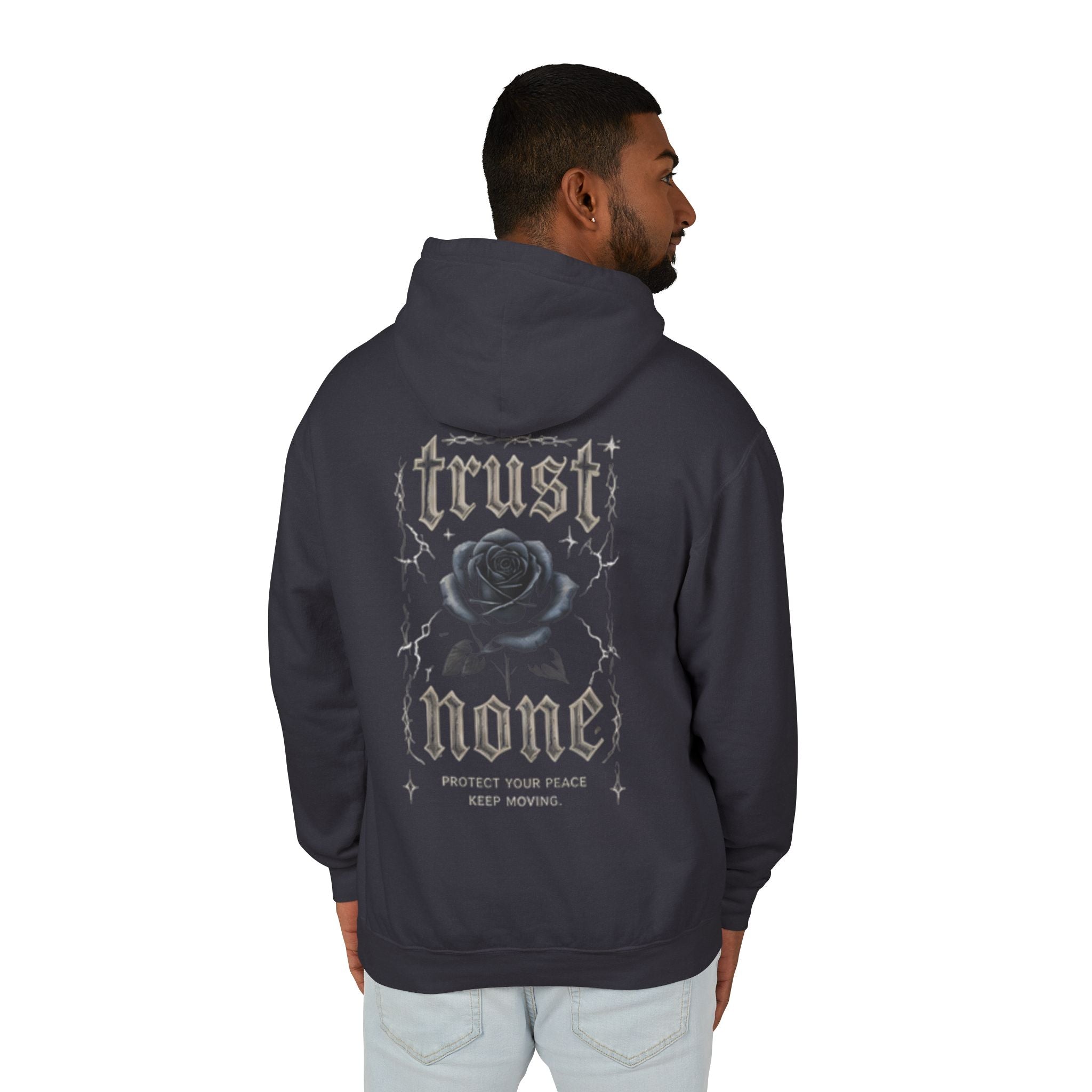 Hoodie — 'Loyalty' Gothic Skull & Rose Graphic Pullover (Trust None)