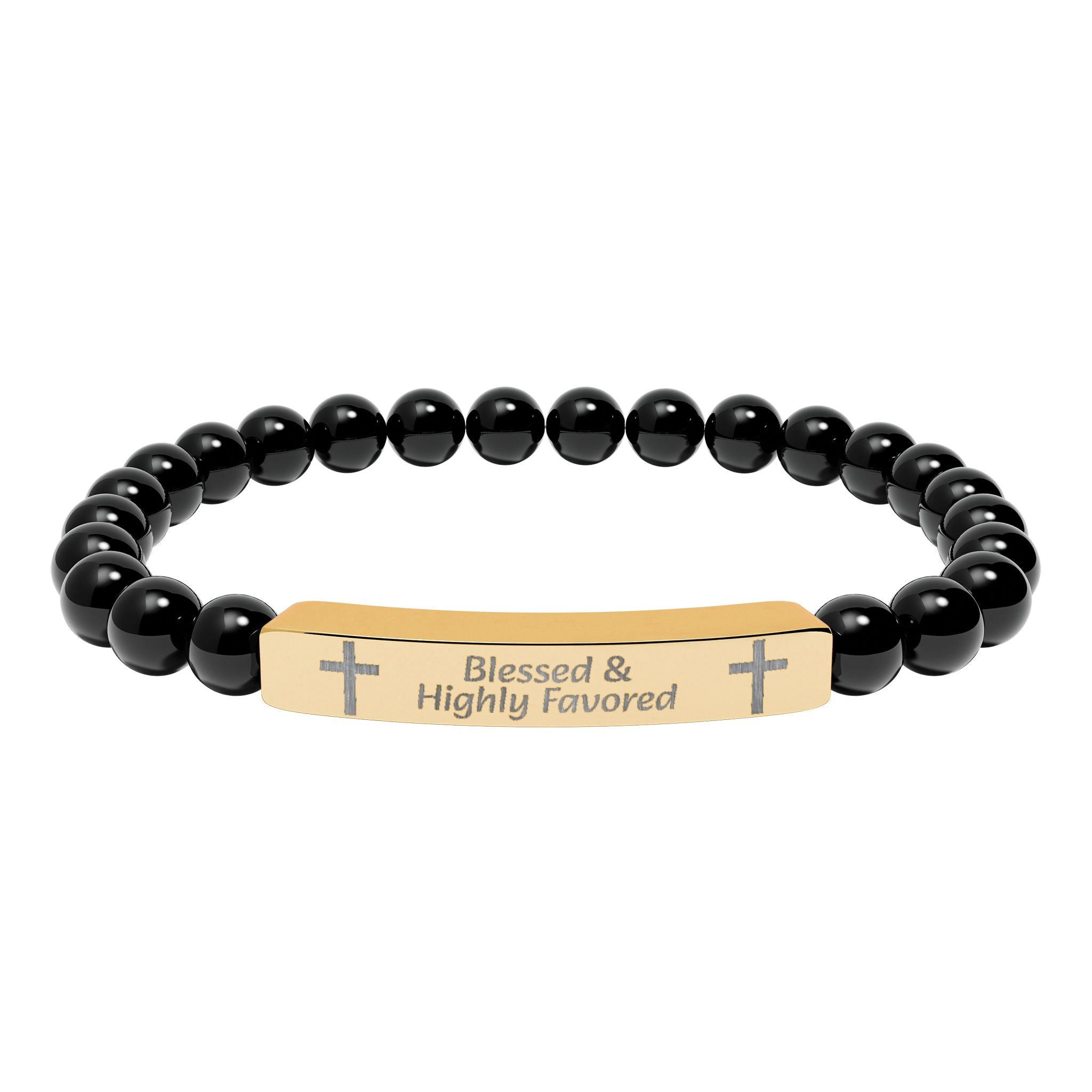 Natural Stone Bar Bracelet — Prayer/Scripture Bead Bracelet