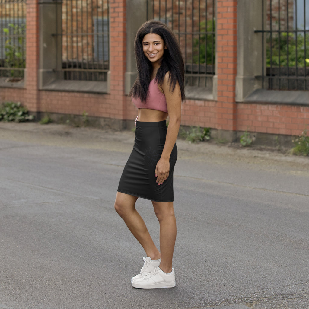 Pencil Skirt — Classic Black Mid‑Waist Bodycon Pencil Skirt