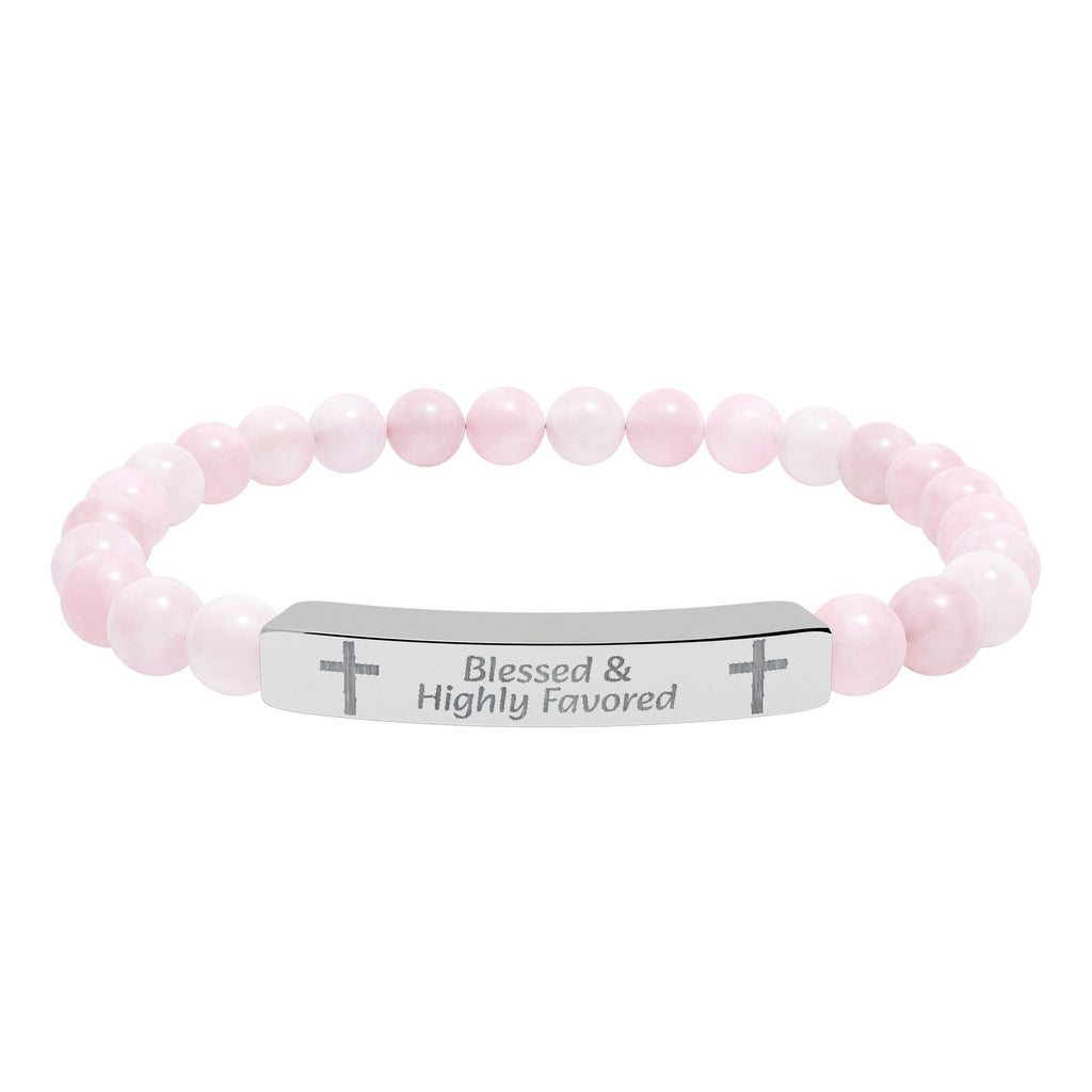 Natural Stone Bar Bracelet — Prayer/Scripture Bead Bracelet