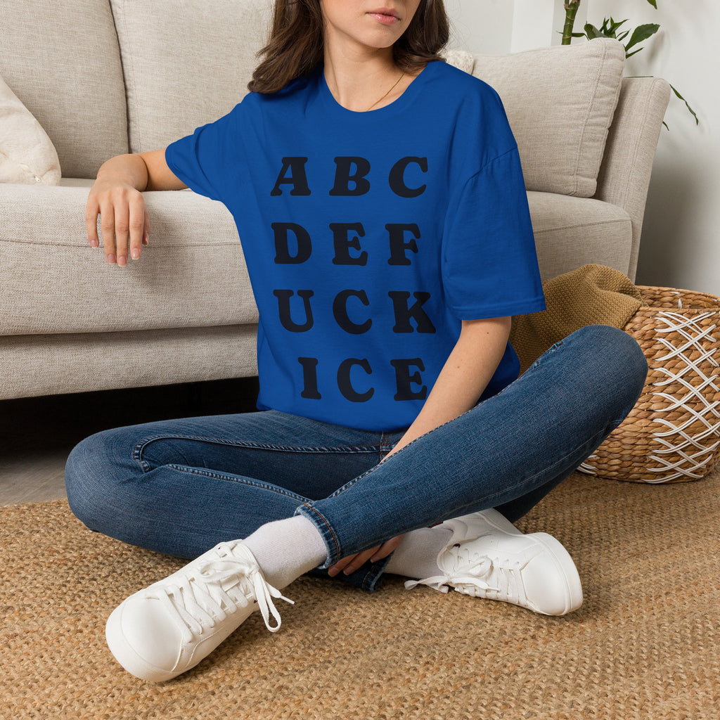 ABC DEF F*** Ice T-Shirt — Funny Hidden Message Letter Grid Tee