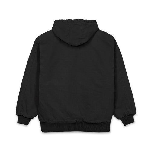 Embroidered Floral Crest Hooded Work Jacket