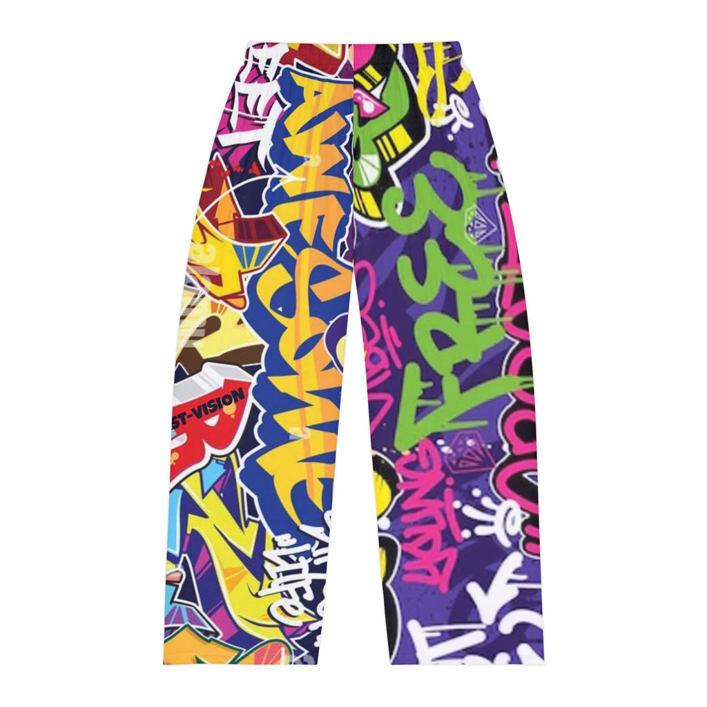 Graffiti Street Art Pajama Pants — Colorful Urban Lounge Sleepwear for Men