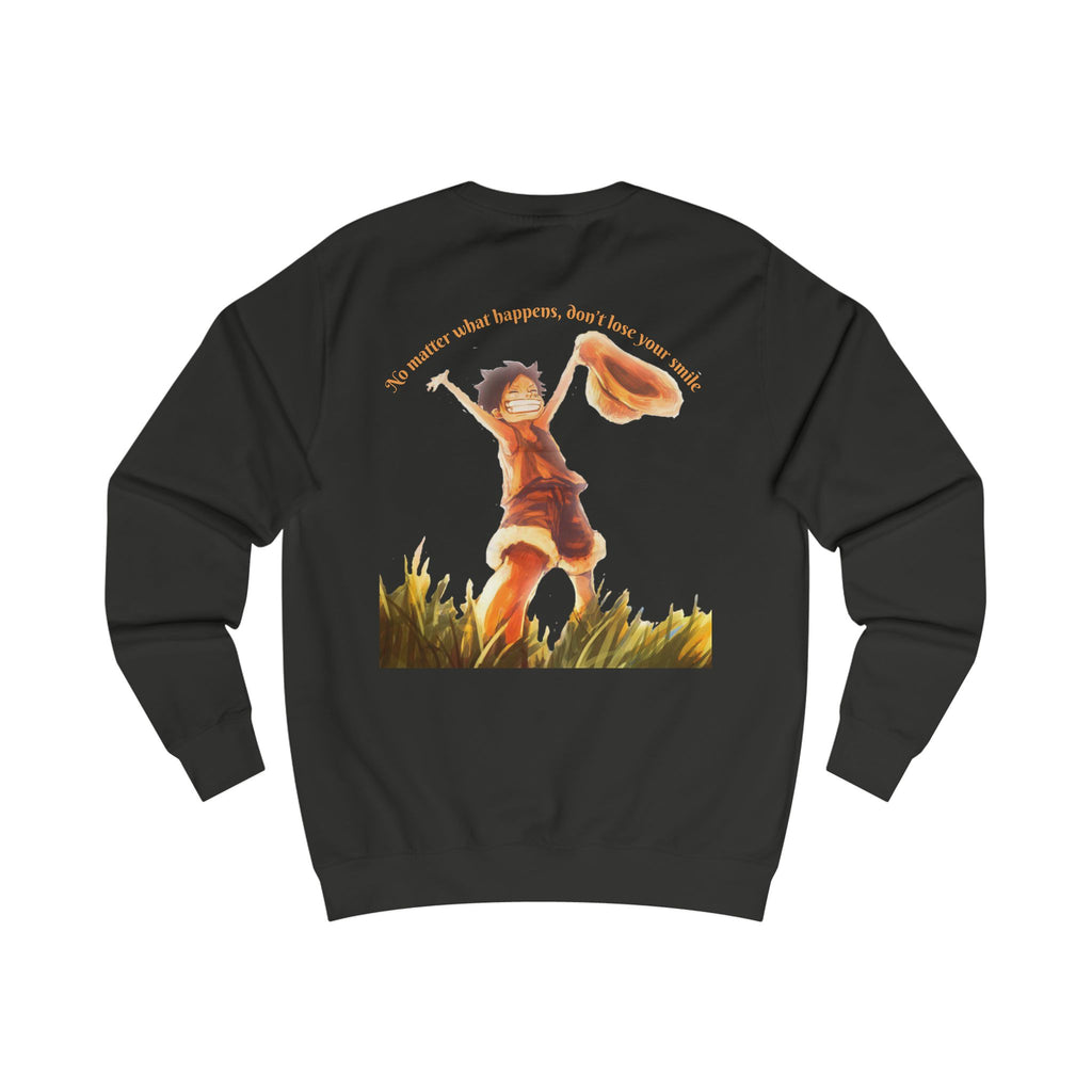 One Piece Sweatshirt — "No Matter What Happens, Dont Lose Your Smile" Graphic Crewneck