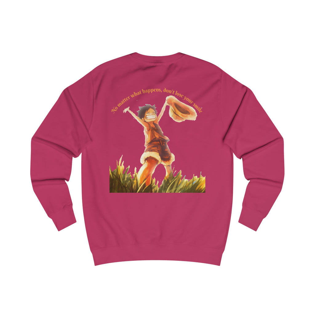 One Piece Sweatshirt — "No Matter What Happens, Dont Lose Your Smile" Graphic Crewneck