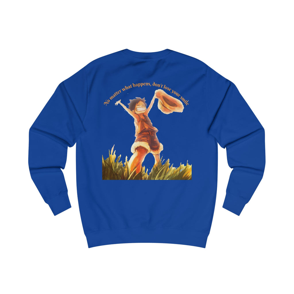 One Piece Sweatshirt — "No Matter What Happens, Dont Lose Your Smile" Graphic Crewneck