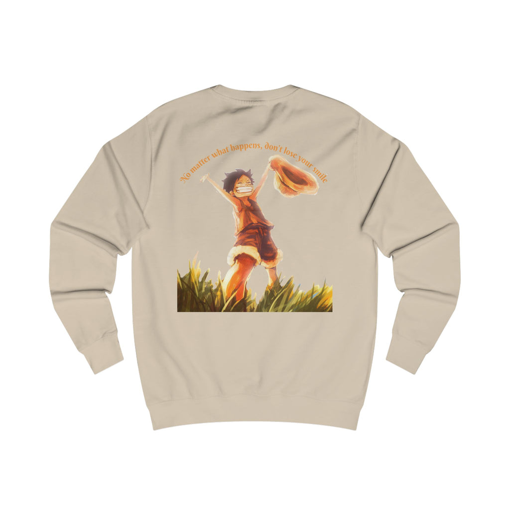 One Piece Sweatshirt — "No Matter What Happens, Dont Lose Your Smile" Graphic Crewneck