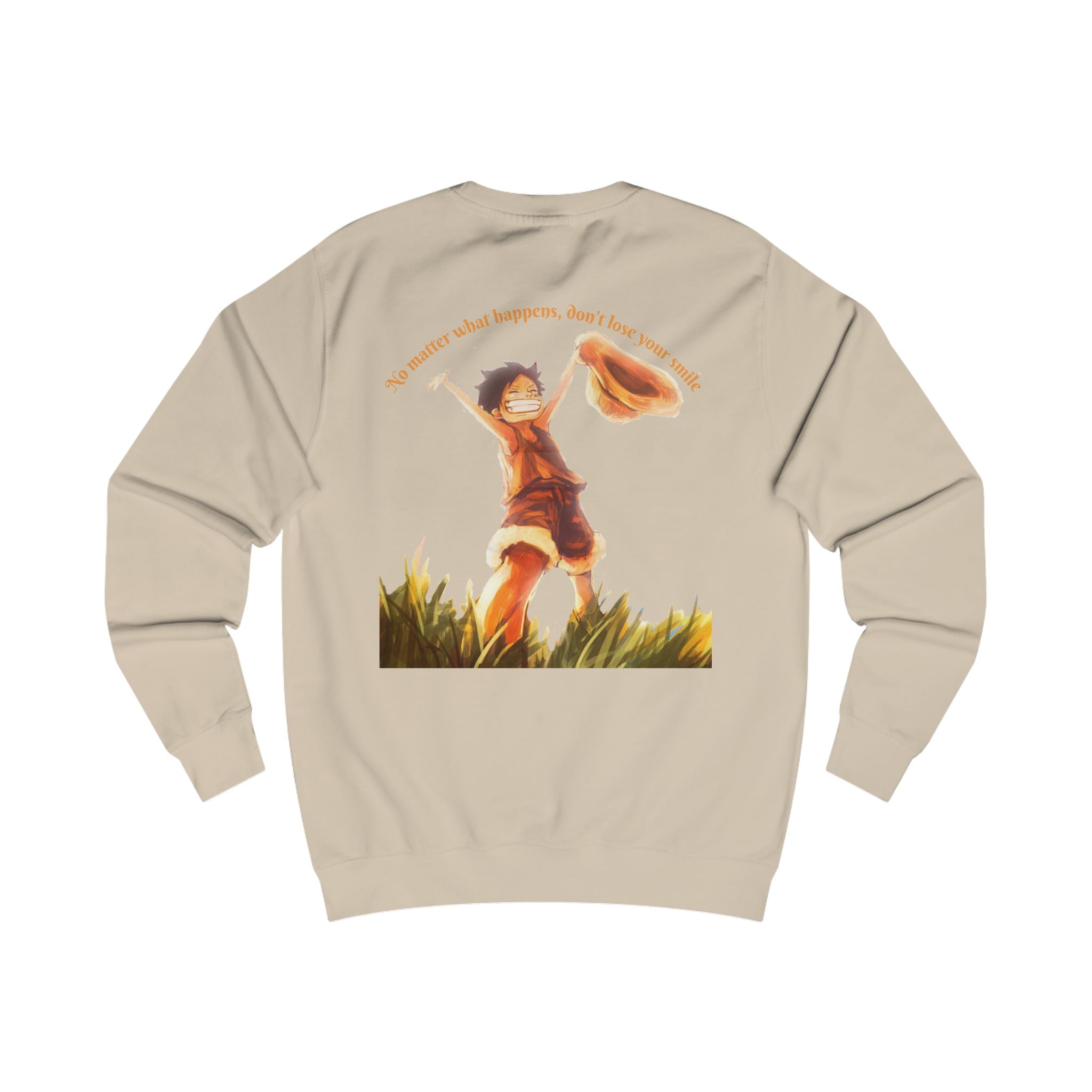 One Piece Sweatshirt — "No Matter What Happens, Dont Lose Your Smile" Graphic Crewneck