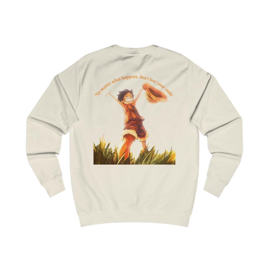 One Piece Sweatshirt — "No Matter What Happens, Dont Lose Your Smile" Graphic Crewneck