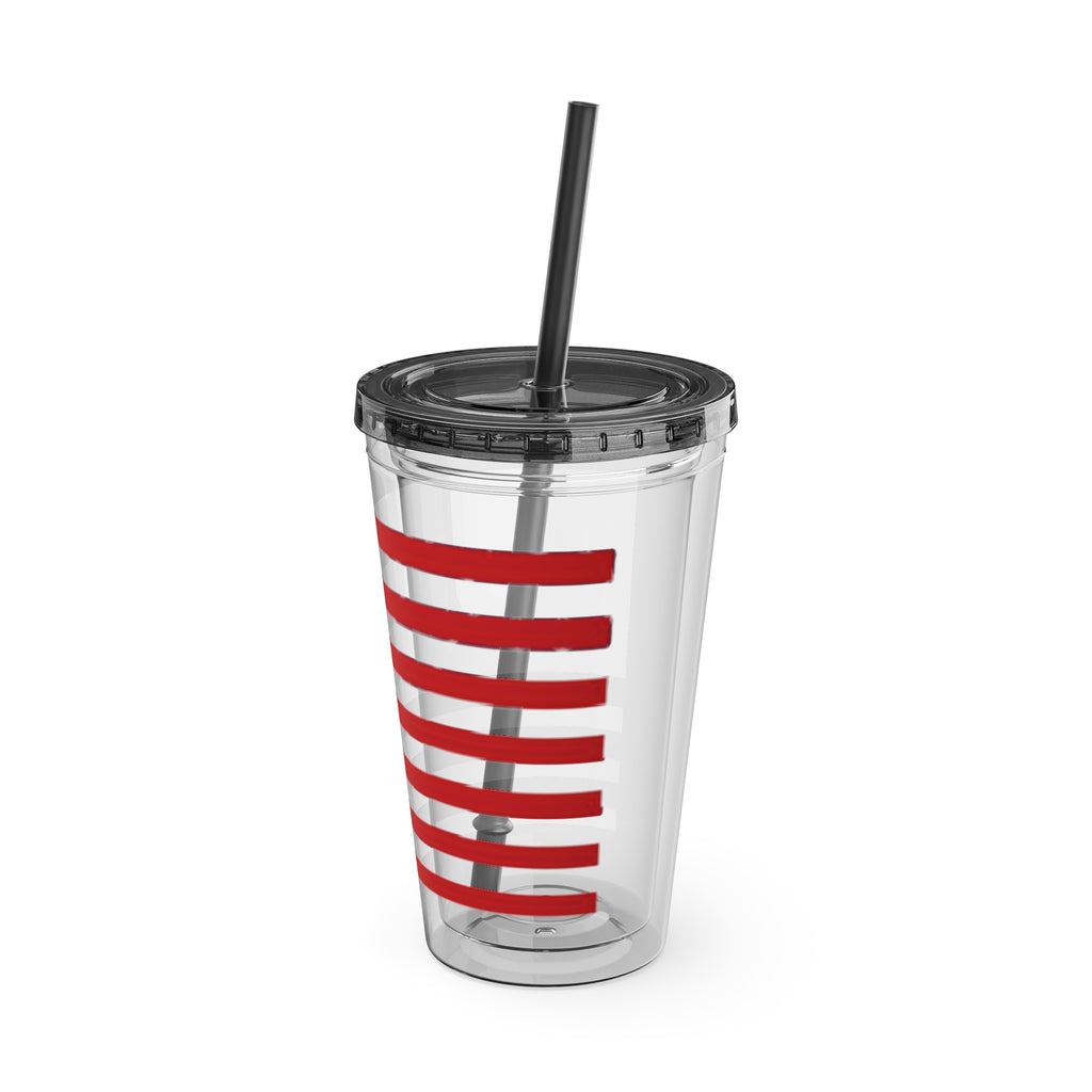 American Flag 16oz Tumbler with Straw – Patriotic USA Travel Cup