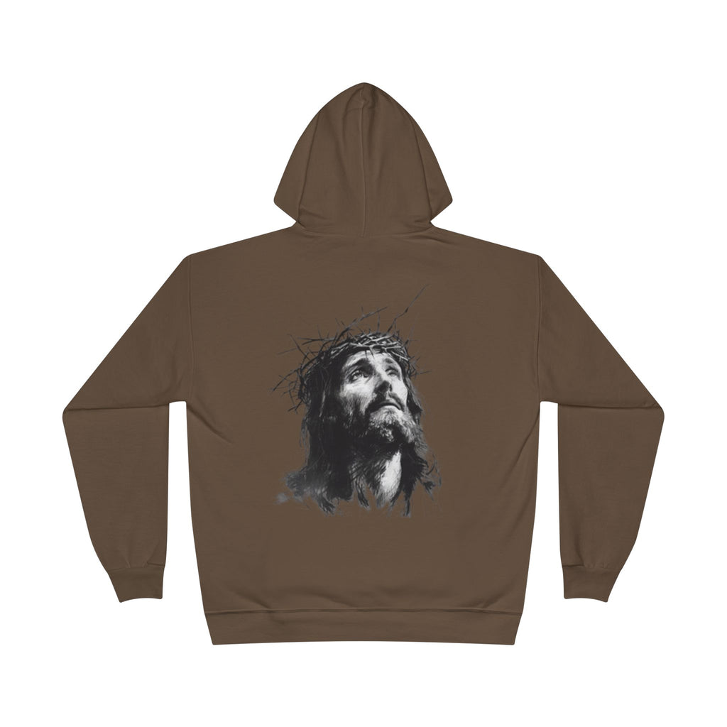 Jesus Portrait Hoodie — Crown of Thorns Religious Pullover