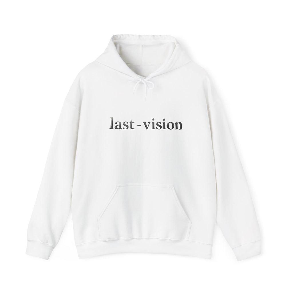 Last-Vision Minimalist Hoodie — Monochrome Logo Pullover