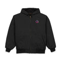 Embroidered Floral Crest Hooded Work Jacket