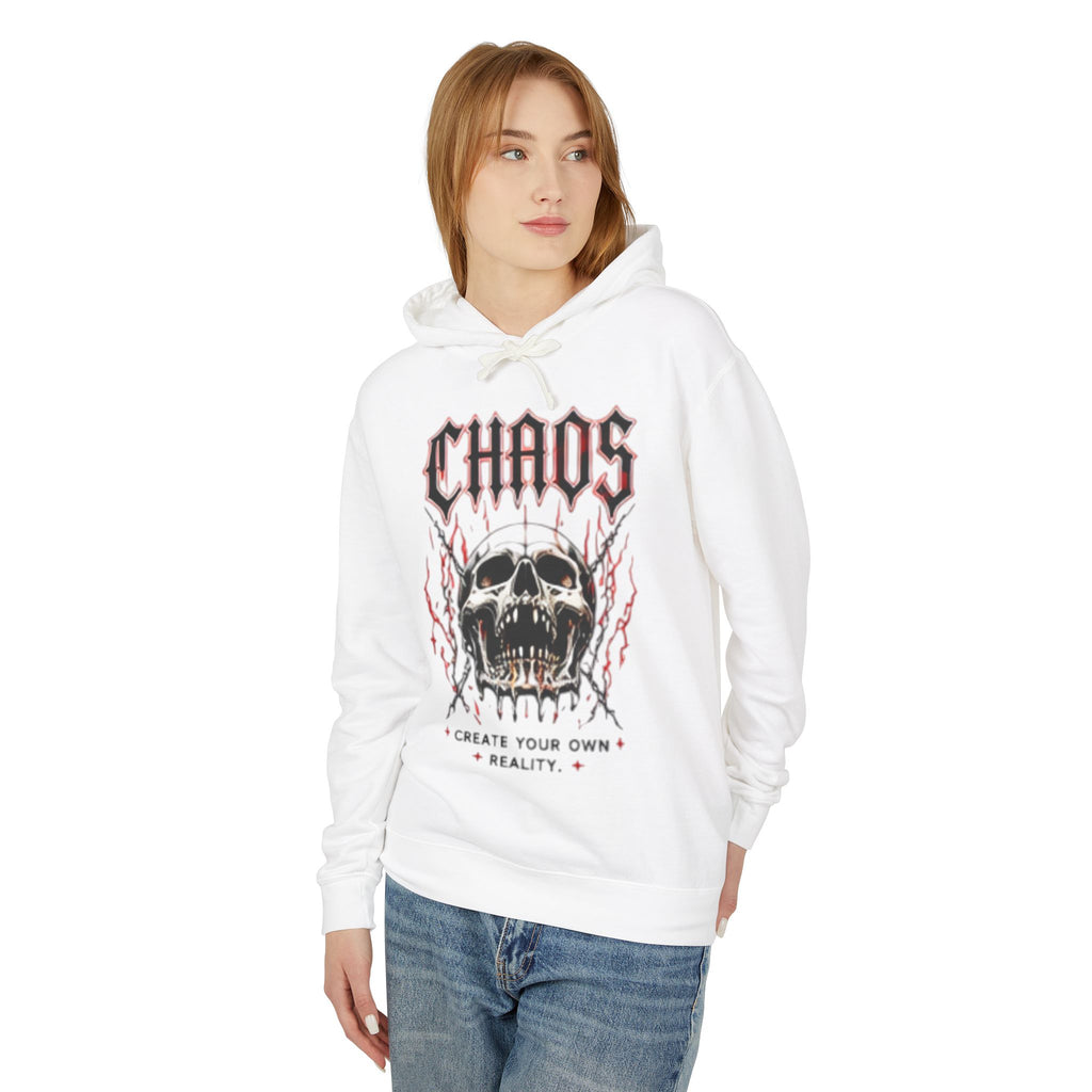 Chaos Skull & Rose Hoodie — Gothic Streetwear Pullover with "Chaos" Graphic