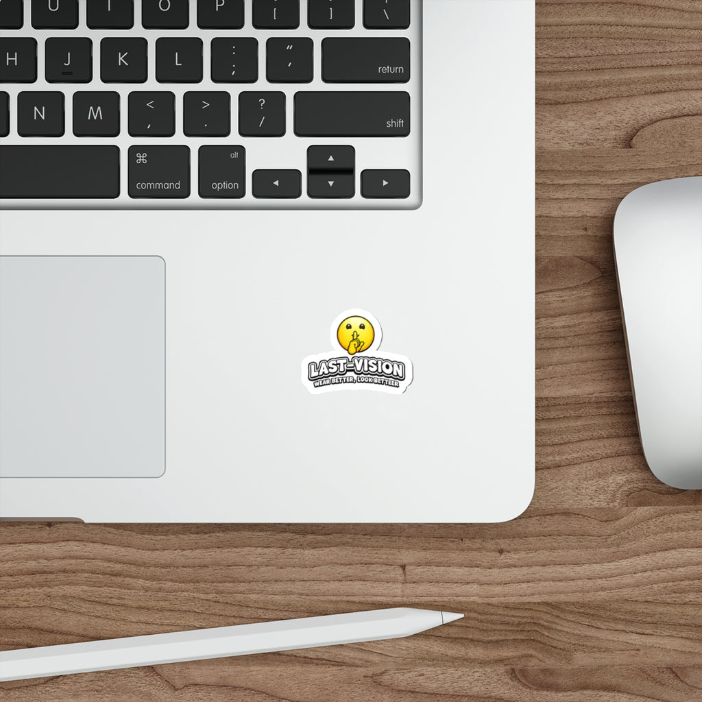 Last-Vision Die-Cut Sticker – Shh Emoji Logo, 'Wear Better, Look Better'