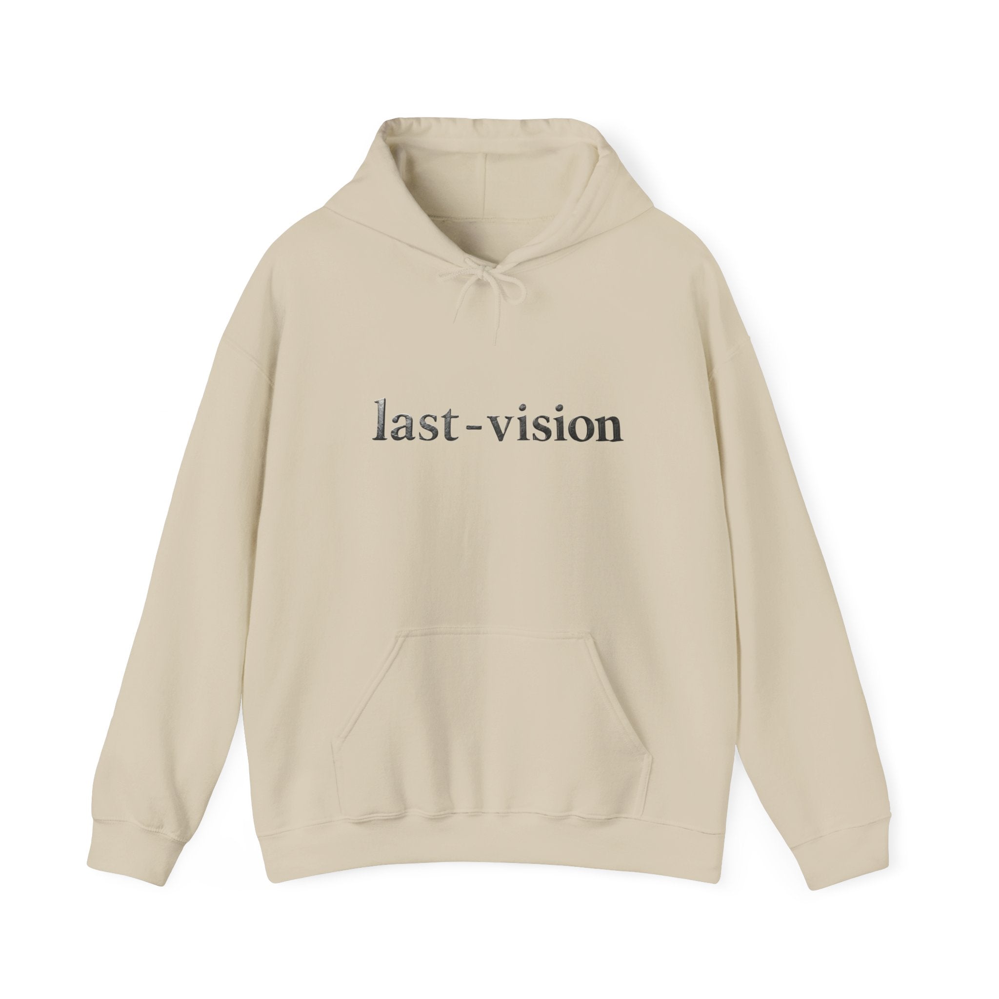 Last-Vision Minimalist Hoodie — Monochrome Logo Pullover