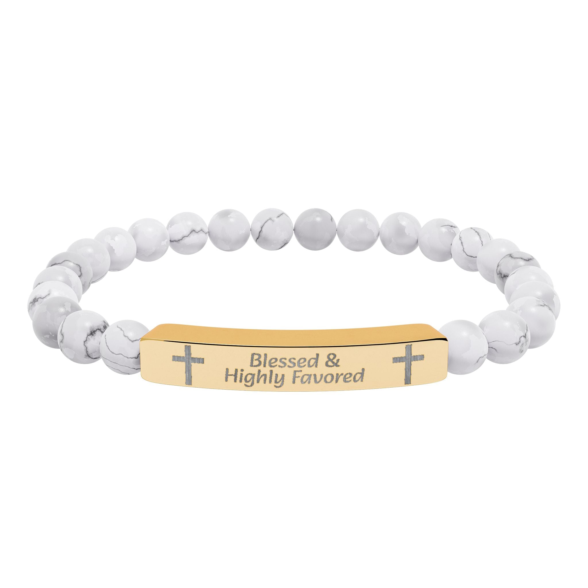 Natural Stone Bar Bracelet — Prayer/Scripture Bead Bracelet