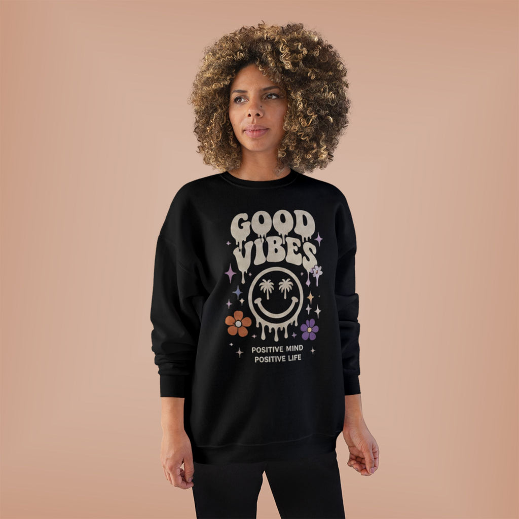 Good Vibes Crewneck Sweatshirt — Be Kind To Your Mind Graphic Sweatshirt