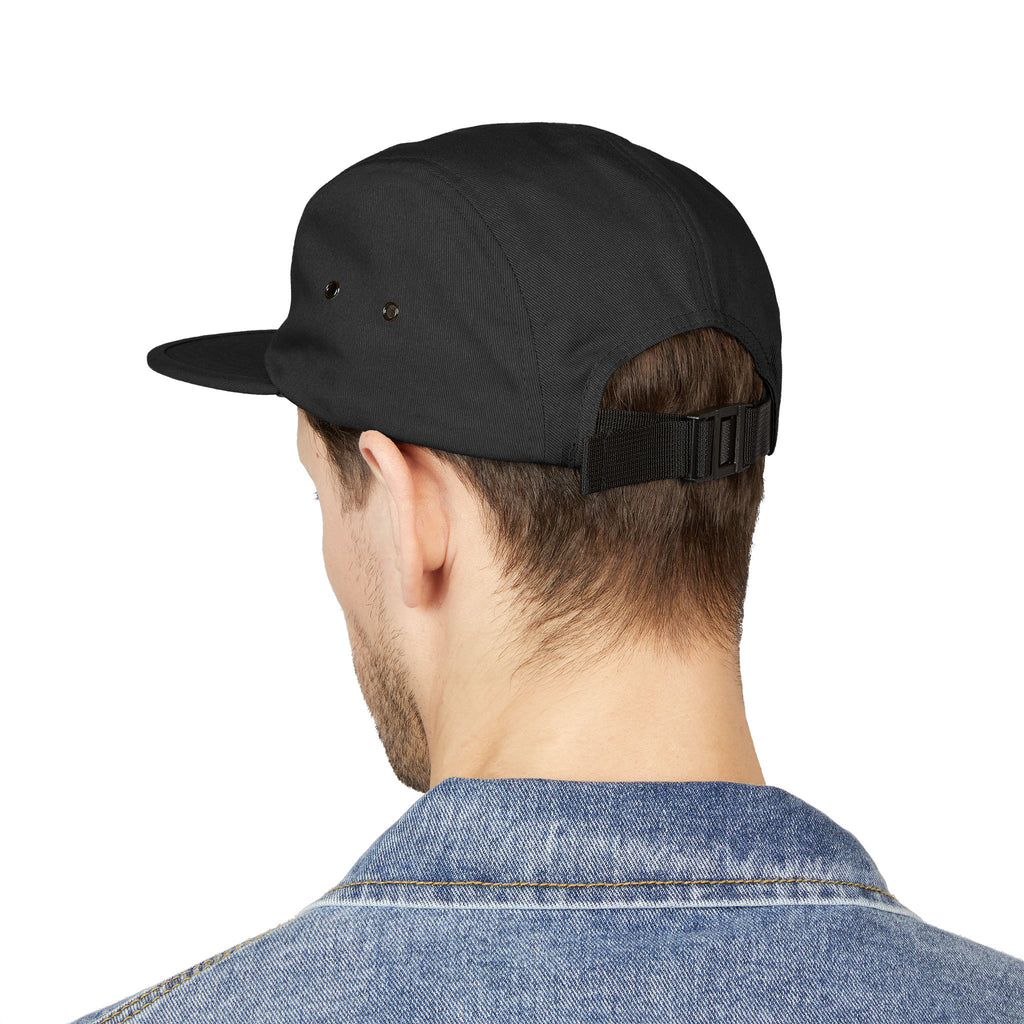 Last Vision Embroidered 5-Panel Cap — Retro Smiley Patch