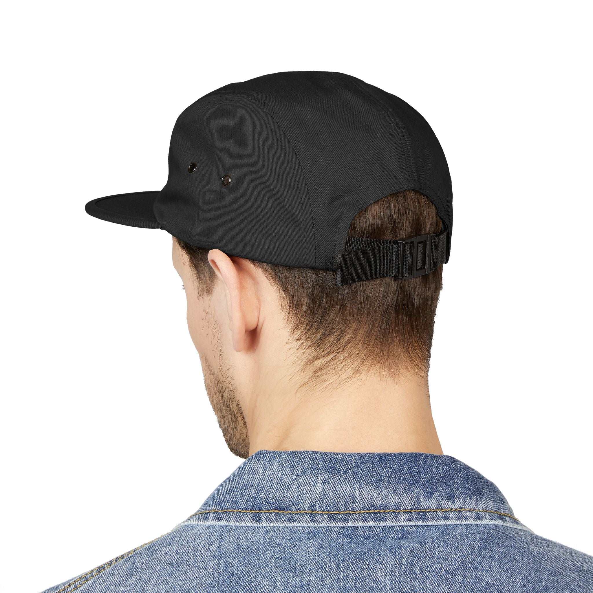 Last Vision Embroidered 5-Panel Cap — Retro Smiley Patch