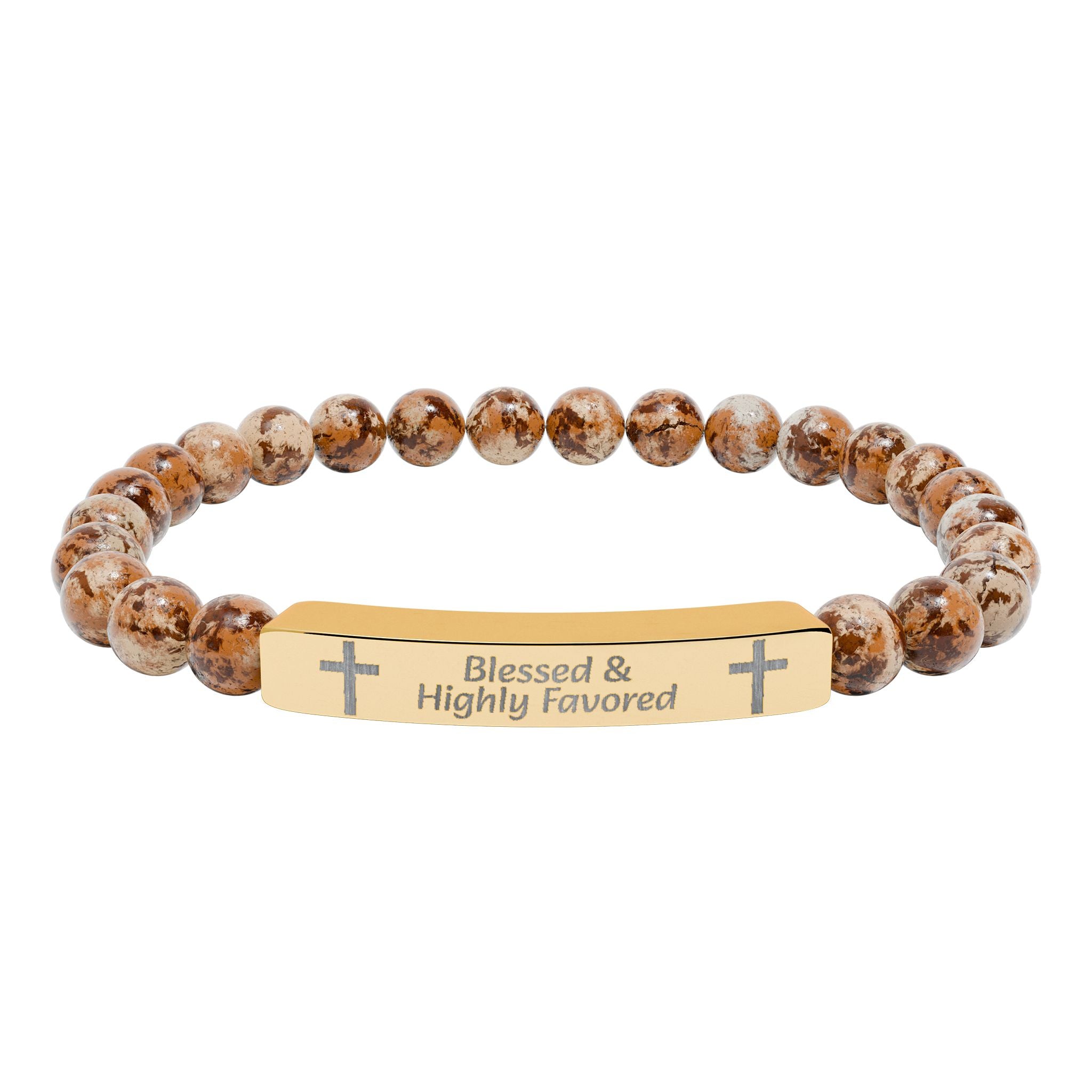 Natural Stone Bar Bracelet — Prayer/Scripture Bead Bracelet