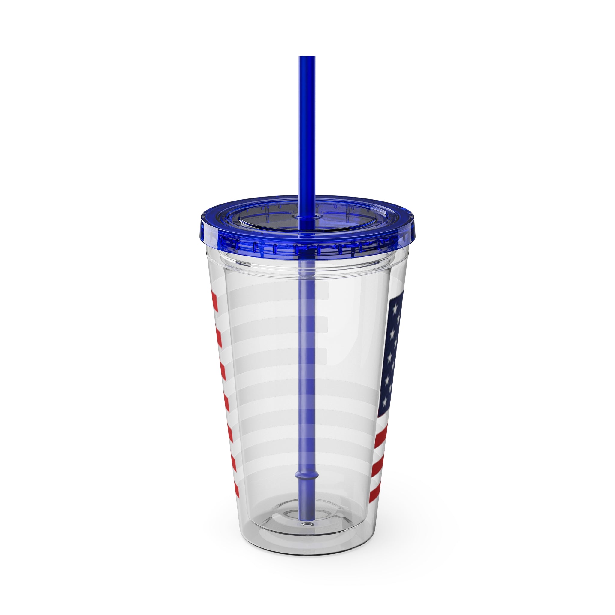 American Flag 16oz Tumbler with Straw – Patriotic USA Travel Cup