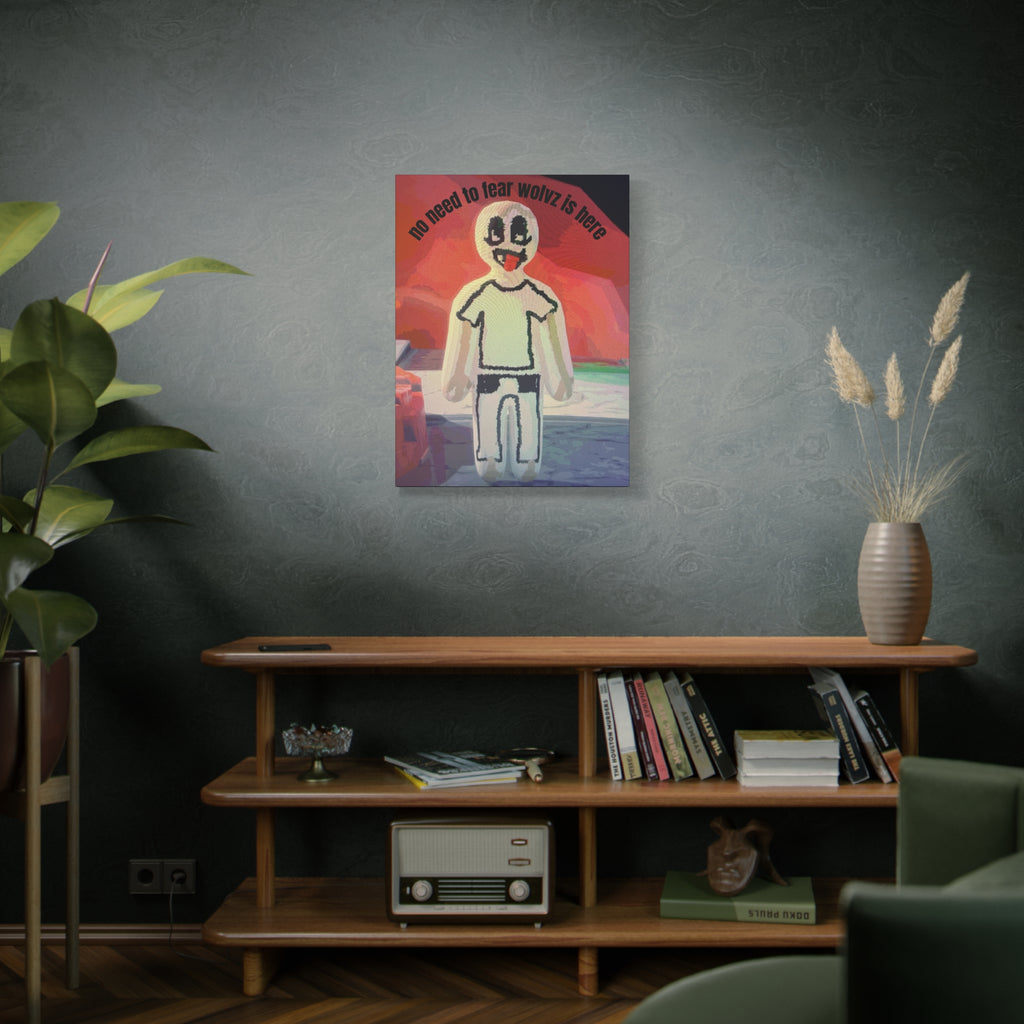 Matte Stretched Canvas Print — 'no need to fear wolvz is here"