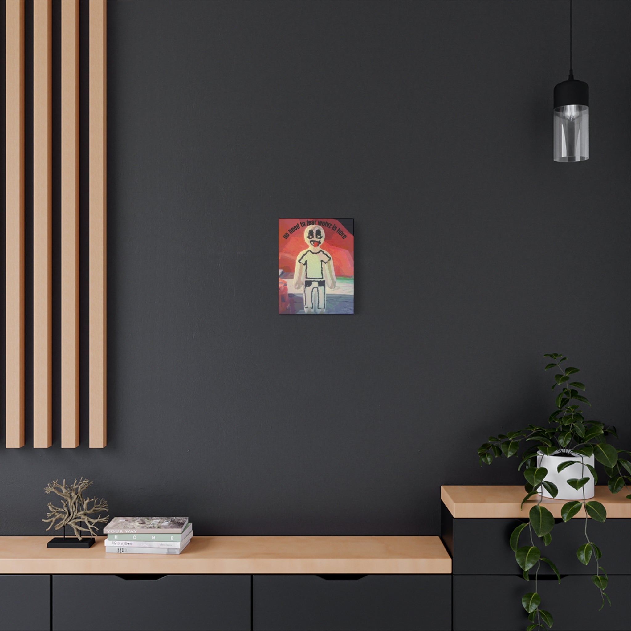 Matte Stretched Canvas Print — 'no need to fear wolvz is here"