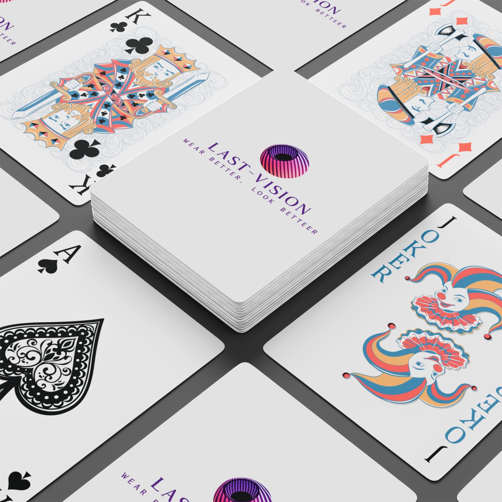Last-Vision Logo Poker Playing Cards — Custom Branded Casino Deck