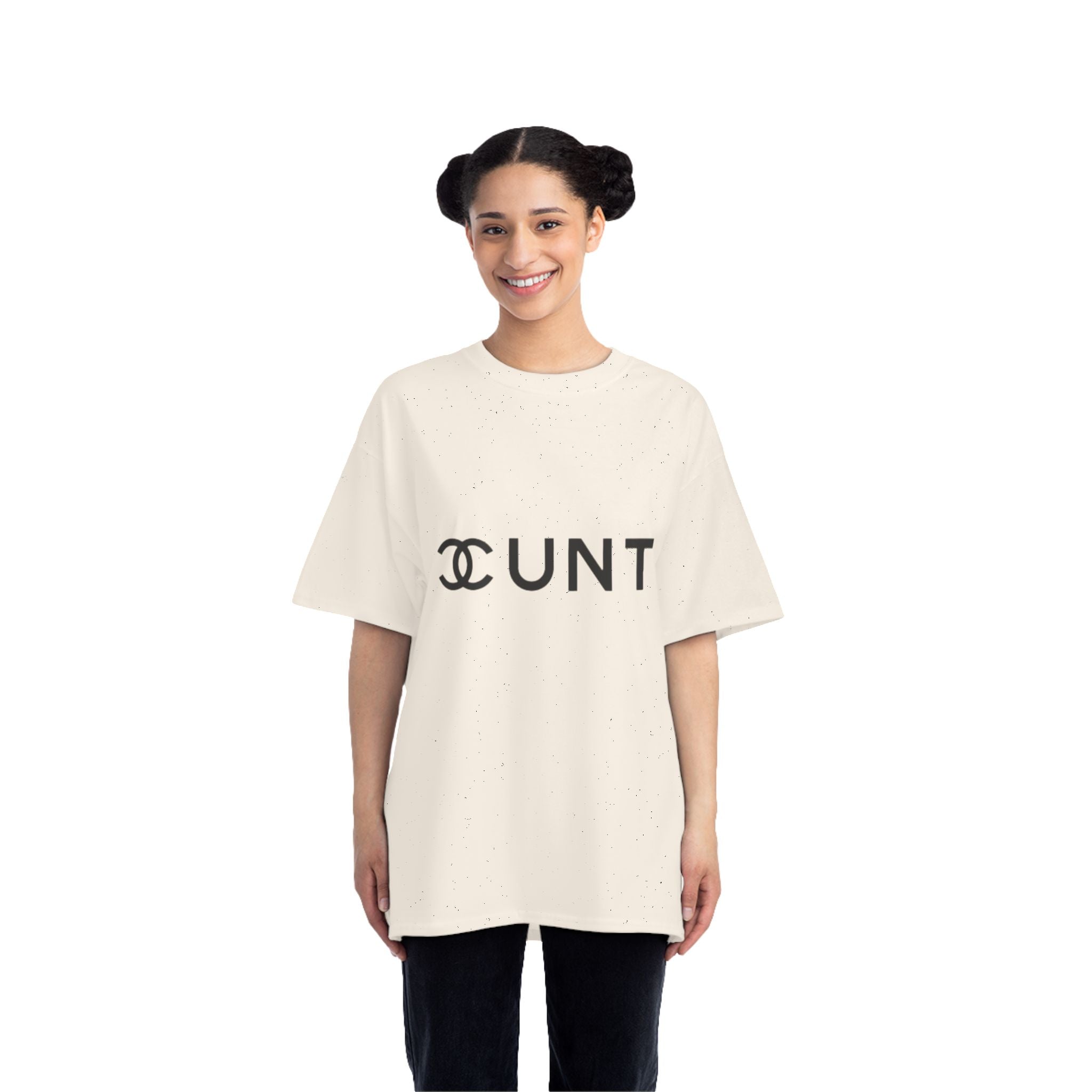 Graphic T-Shirt — Bold Parody Logo "CUNT" Statement Tee (women)