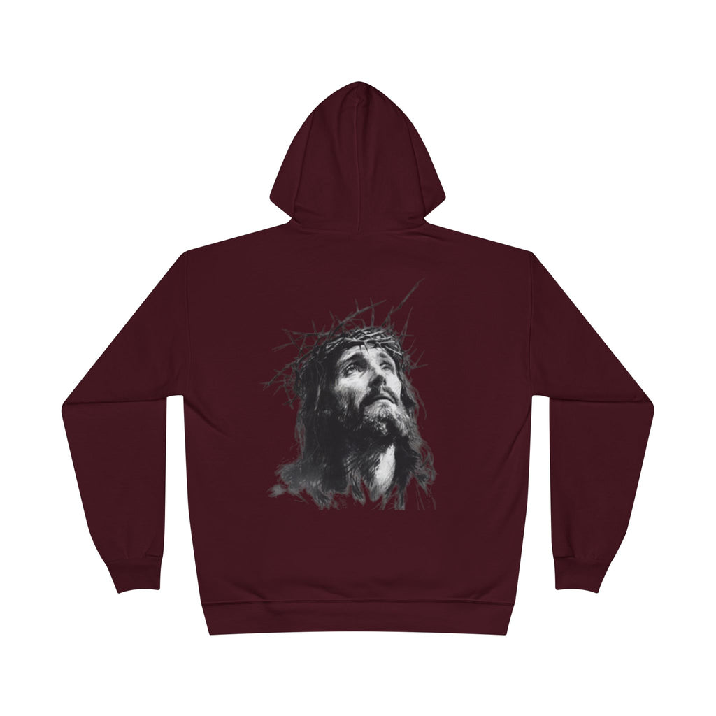 Jesus Portrait Hoodie — Crown of Thorns Religious Pullover