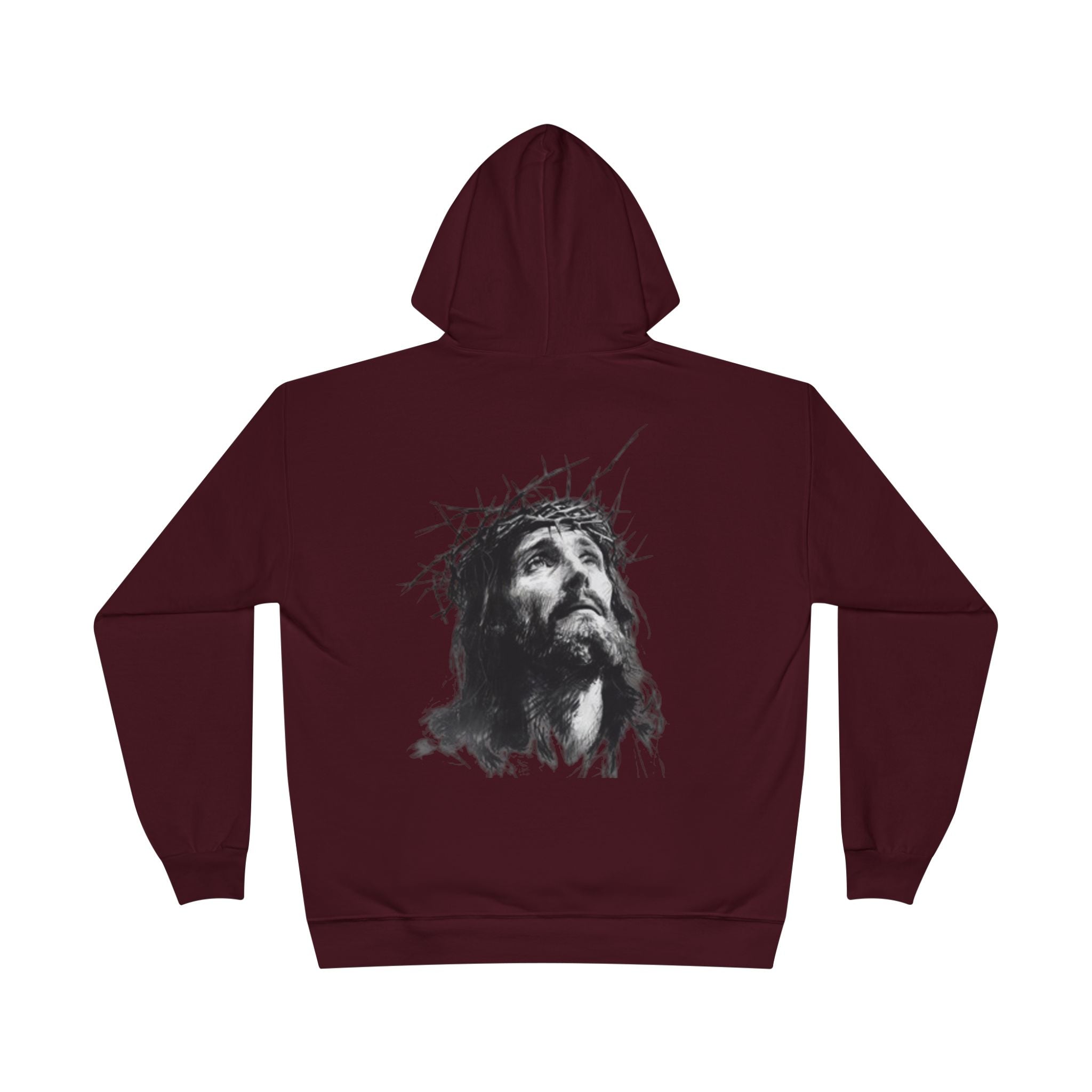 Jesus Portrait Hoodie — Crown of Thorns Religious Pullover
