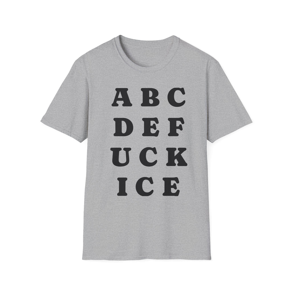 ABC DEF F*** Ice T-Shirt — Funny Hidden Message Letter Grid Tee