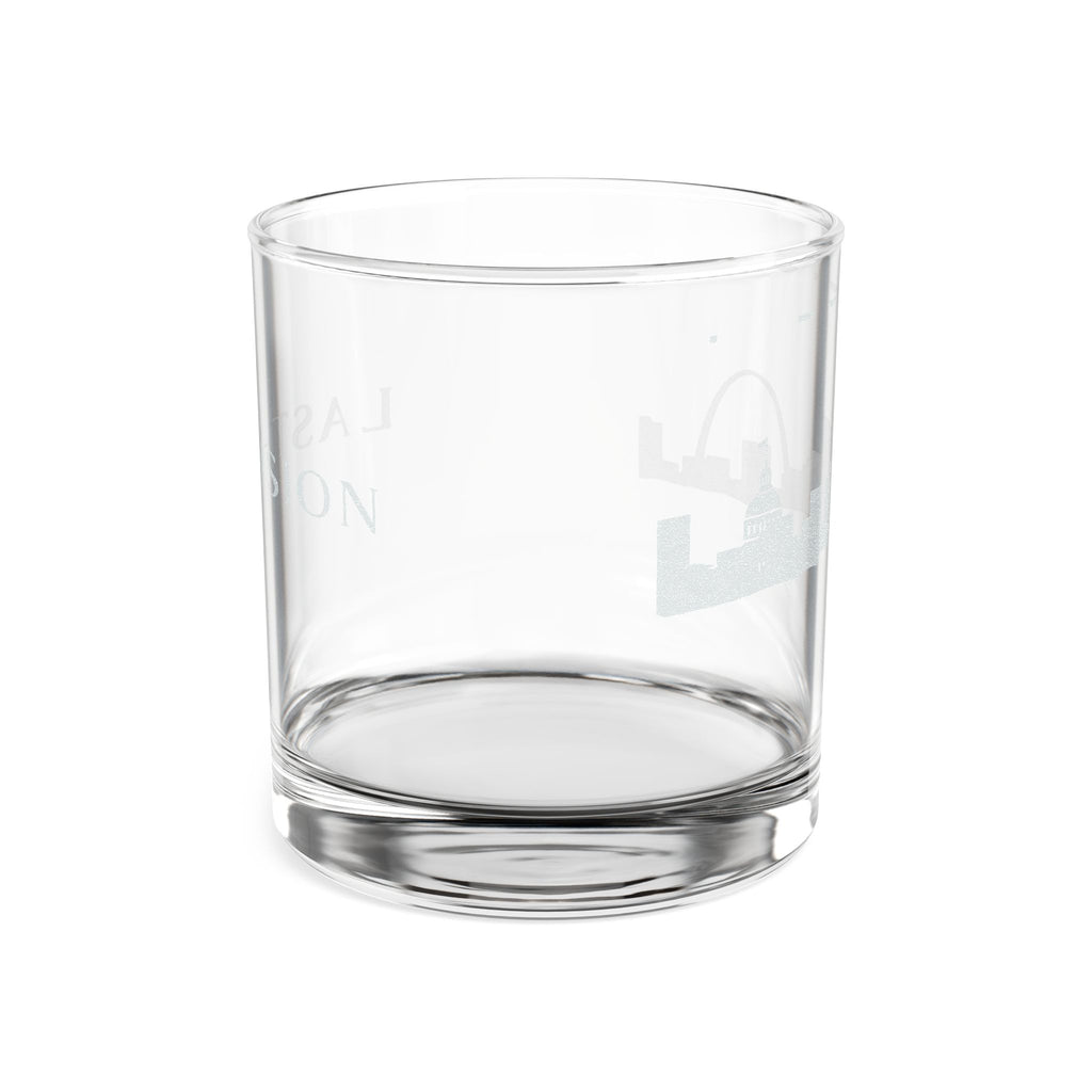 Engraved City Skyline Rocks Glass — 10oz Whiskey Tumbler ("Last Vision")
