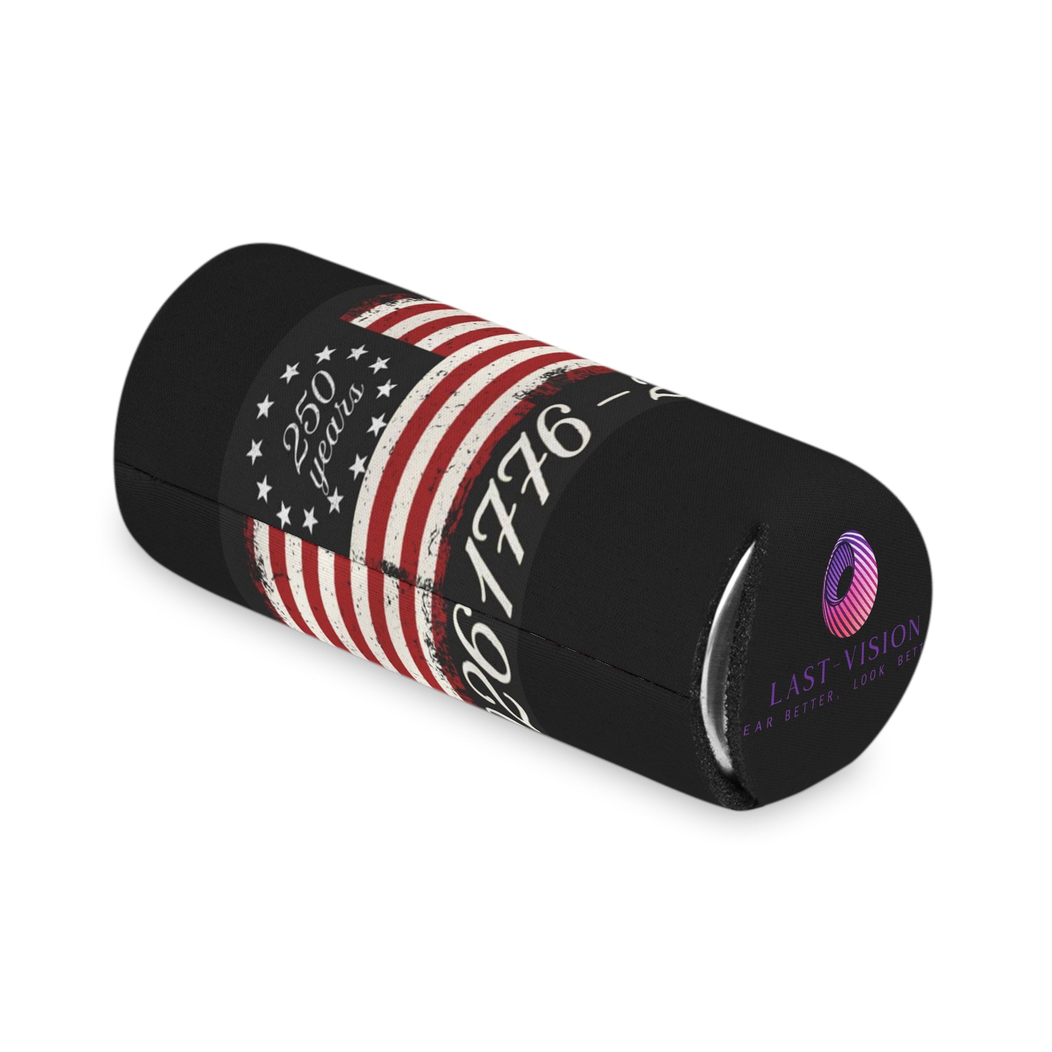 250 Years American Flag Can Cooler – 1776-2026 Patriotic Koozie